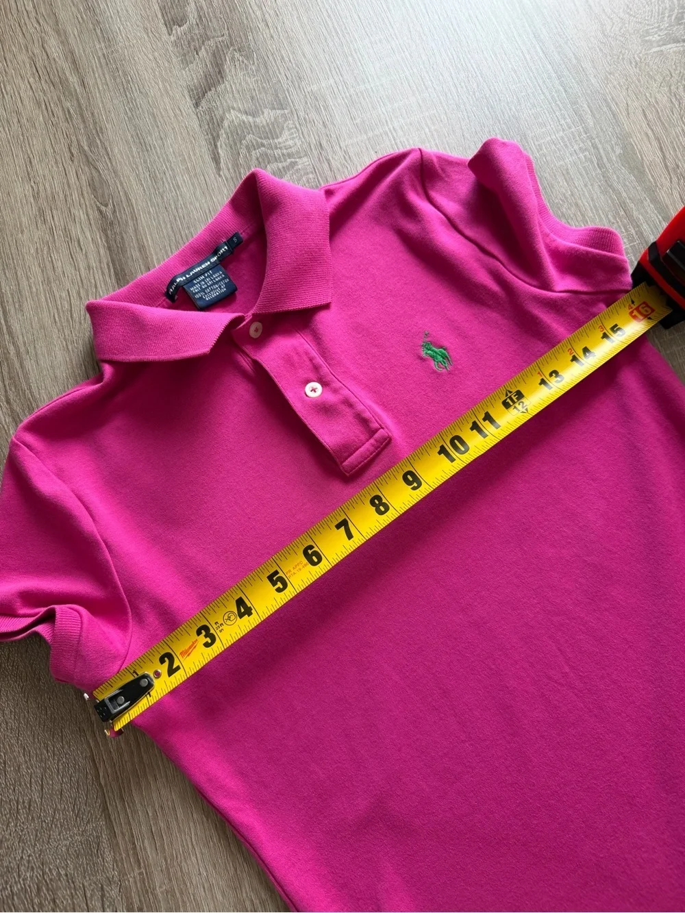 Ralph Lauren Sport Girls Bright Fuchsia Polo with Green Pony Small
